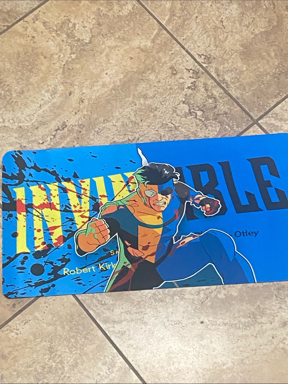 Invincible Graphic Mouse pad - Blue with Yellow & Black Character Art
